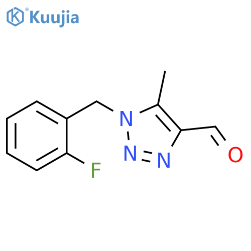 1-(2-fluorophenyl)methyl-5-methyl-1H-1,2,3-triazole-4-carbaldehyde structure