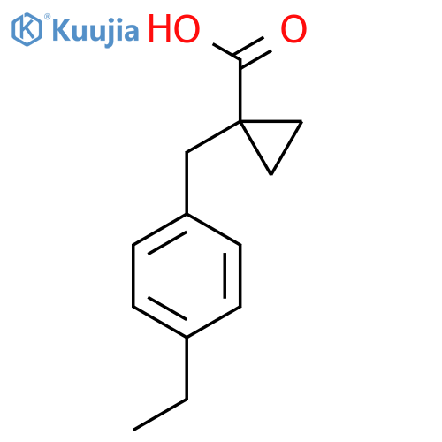 1-(4-ethylphenyl)methylcyclopropane-1-carboxylic acid structure