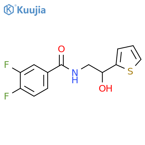 3,4-difluoro-N-2-hydroxy-2-(thiophen-2-yl)ethylbenzamide structure