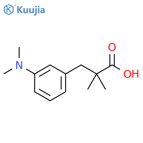 3-3-(dimethylamino)phenyl-2,2-dimethylpropanoic acid structure