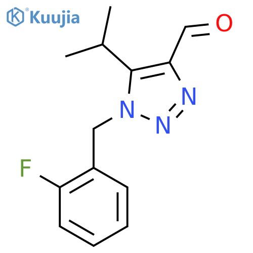 1-(2-fluorophenyl)methyl-5-(propan-2-yl)-1H-1,2,3-triazole-4-carbaldehyde structure