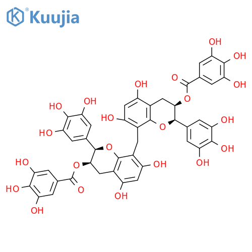 8-((5,7-Dihydroxy-2-(3,4,5-trihydroxyphenyl)-3-(3,4,5-trihydroxyphenylcarbonyloxy)chroman-8-yl)methyl)-5,7-dihydroxy-2-(3,4,5-trihydroxyphenyl)chroman-3-yl 3,4,5-trihydroxybenzoate structure