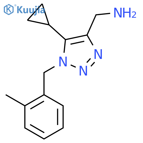 {5-cyclopropyl-1-(2-methylphenyl)methyl-1H-1,2,3-triazol-4-yl}methanamine structure
