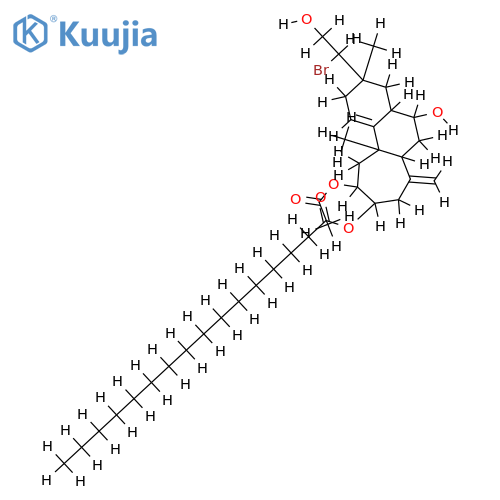 2-acetoxy-15-bromo-7,16-dihydroxy-3-palmitoxy-neoparguera-4(19),9(11)-diene structure