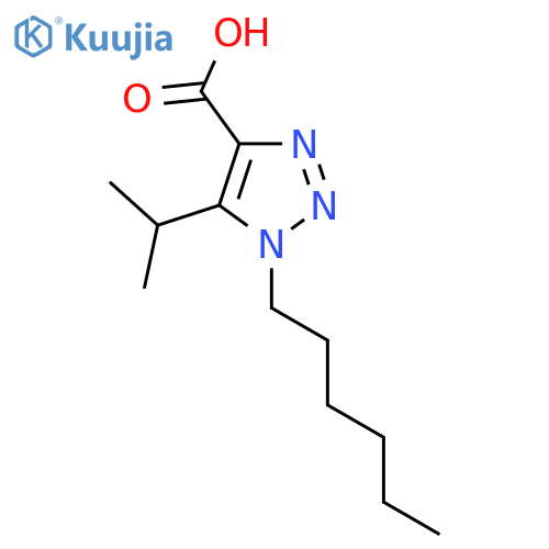 1-hexyl-5-(propan-2-yl)-1H-1,2,3-triazole-4-carboxylic acid structure