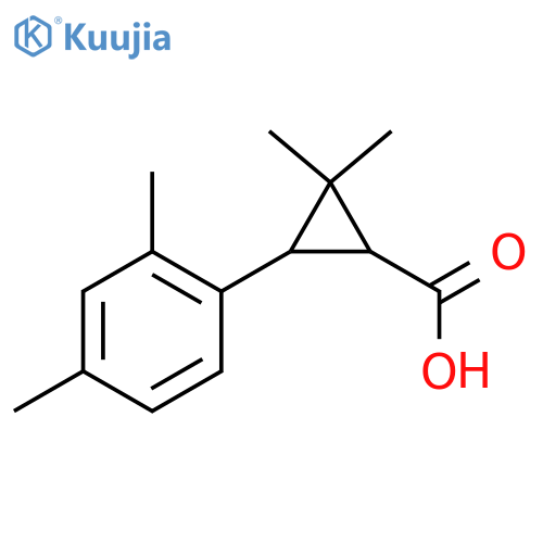 3-(2,4-dimethylphenyl)-2,2-dimethylcyclopropane-1-carboxylic acid structure