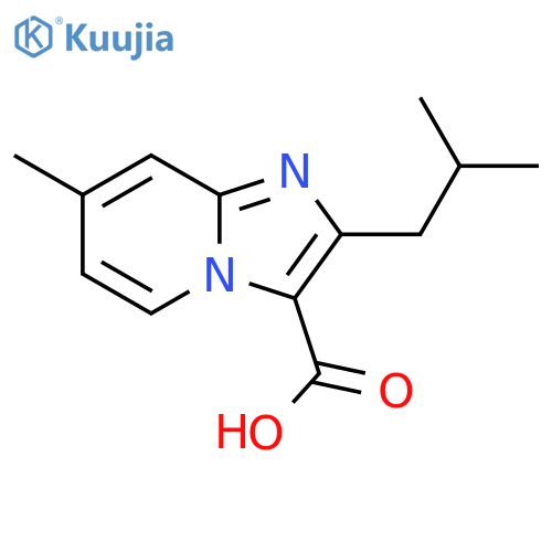 7-methyl-2-(2-methylpropyl)imidazo1,2-apyridine-3-carboxylic acid structure
