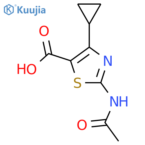4-cyclopropyl-2-acetamido-1,3-thiazole-5-carboxylic acid structure