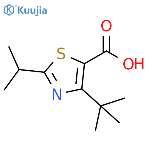 4-(1,1-Dimethylethyl)-2-(1-methylethyl)-5-thiazolecarboxylic acid structure
