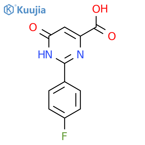 2-(4-Fluorophenyl)-6-oxo-1,6-dihydropyrimidine-4-carboxylic acid structure