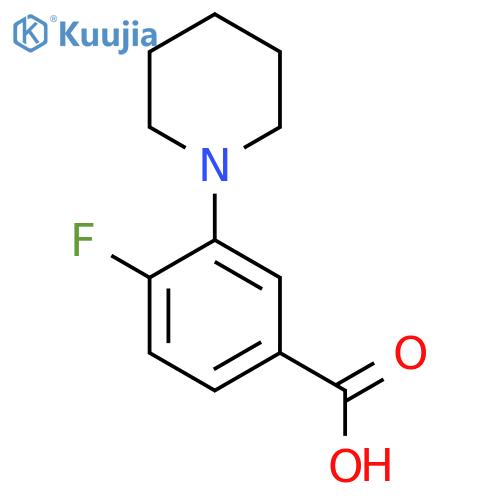 4-fluoro-3-(piperidin-1-yl)benzoic acid structure