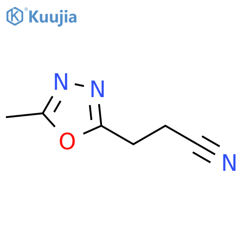 3-(5-methyl-1,3,4-oxadiazol-2-yl)propanenitrile structure