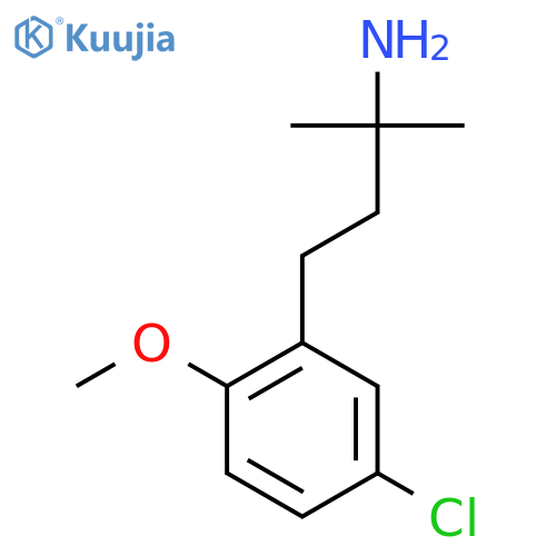 4-(5-chloro-2-methoxyphenyl)-2-methylbutan-2-amine structure