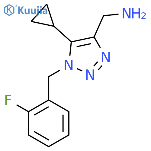 {5-cyclopropyl-1-(2-fluorophenyl)methyl-1H-1,2,3-triazol-4-yl}methanamine structure