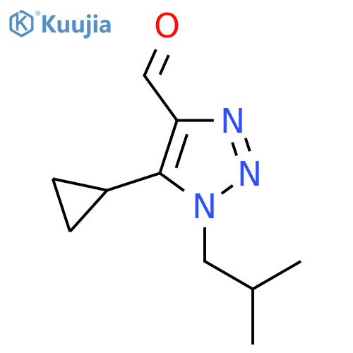 5-cyclopropyl-1-(2-methylpropyl)-1H-1,2,3-triazole-4-carbaldehyde structure