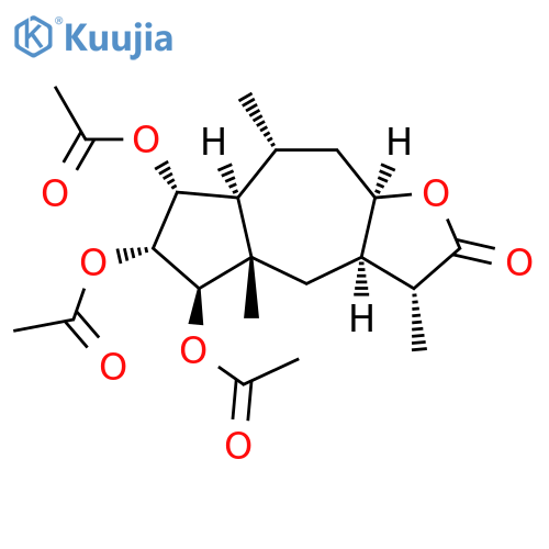 Azuleno[6,5-b]furan-2(3H)-one, 5,6,7-tris(acetyloxy)decahydro-3,4a,8-trimethyl-, (3R,3aR,4aS,5R,6R,7R,7aS,8R,9aR)- structure