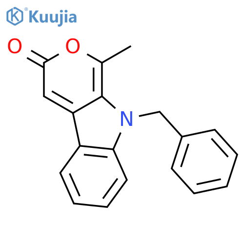 Pyrano[3,4-b]indol-3(9H)-one, 1-methyl-9-(phenylmethyl)- structure