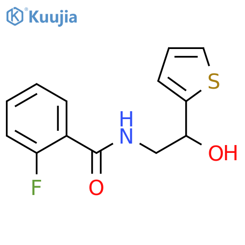 2-fluoro-N-[2-hydroxy-2-(thiophen-2-yl)ethyl]benzamide structure