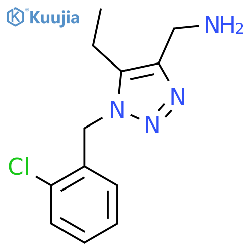 {1-(2-chlorophenyl)methyl-5-ethyl-1H-1,2,3-triazol-4-yl}methanamine structure