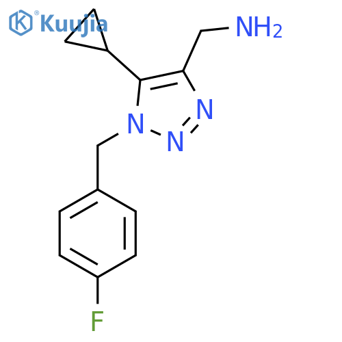 {5-cyclopropyl-1-(4-fluorophenyl)methyl-1H-1,2,3-triazol-4-yl}methanamine structure