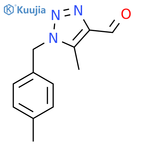 5-methyl-1-(4-methylphenyl)methyl-1H-1,2,3-triazole-4-carbaldehyde structure