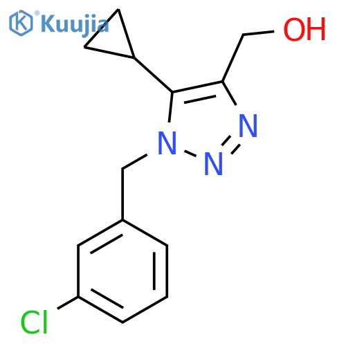 {1-(3-chlorophenyl)methyl-5-cyclopropyl-1H-1,2,3-triazol-4-yl}methanol structure