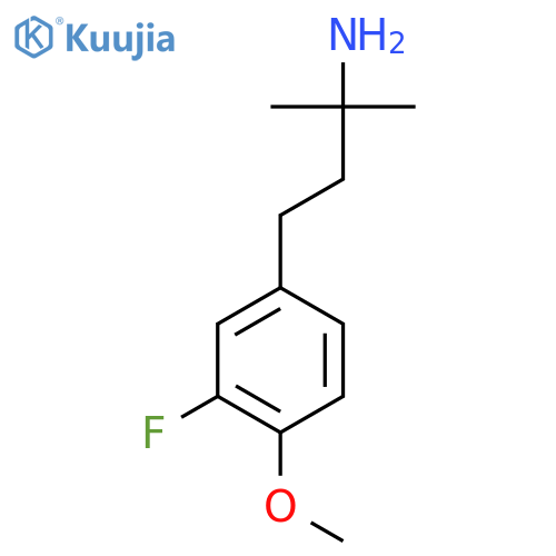 4-(3-fluoro-4-methoxyphenyl)-2-methylbutan-2-amine structure