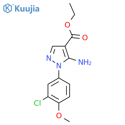 Ethyl5-amino-1-(3-chloro-4-methoxyphenyl)-1H-pyrazole-4-carboxylate structure