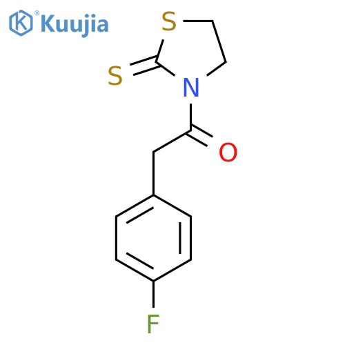 2-(4-Fluorophenyl)-1-(2-sulfanylidene-1,3-thiazolidin-3-yl)ethan-1-one structure