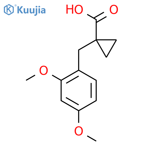 1-[(2,4-Dimethoxyphenyl)methyl]cyclopropane-1-carboxylic acid structure