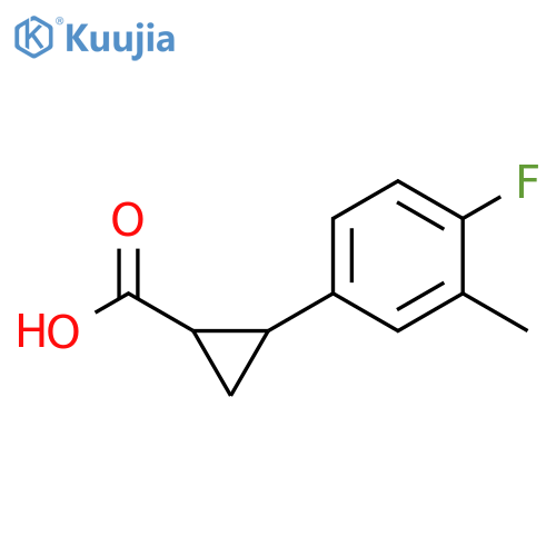 2-(4-fluoro-3-methylphenyl)cyclopropane-1-carboxylic acid structure