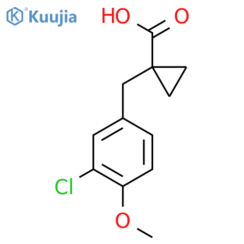 1-(3-chloro-4-methoxyphenyl)methylcyclopropane-1-carboxylic acid structure