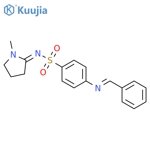 Benzenesulfonamide,N-(1-methyl-2-pyrrolidinylidene)-4-[(phenylmethylene)amino]- structure