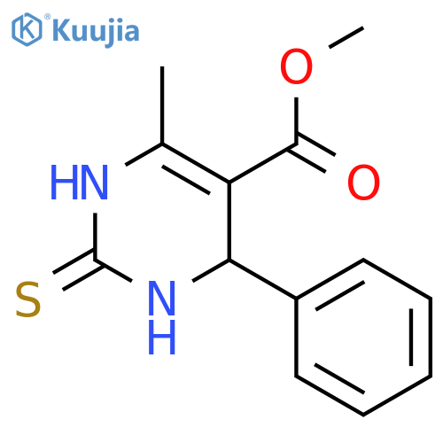 5-Pyrimidinecarboxylic acid,1,2,3,4-tetrahydro-6-methyl-4-phenyl-2-thioxo-, methyl ester structure