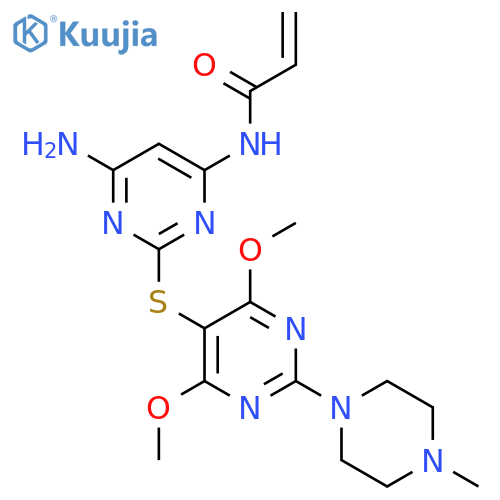 N-[6-Amino-2-[[4,6-dimethoxy-2-(4-methyl-1-piperazinyl)-5-pyrimidinyl]thio]-4-pyrimidinyl]-2-propenamid structure