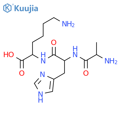 L-Alanyl-L-histidyl-L-lysine structure