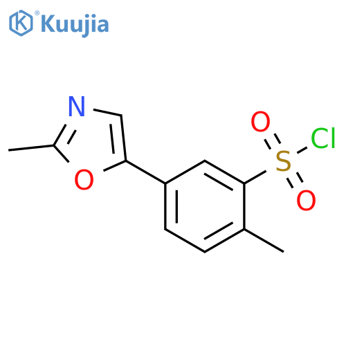 2-Methyl-5-(2-methyloxazol-5-yl)benzene-1-sulfonyl Chloride structure