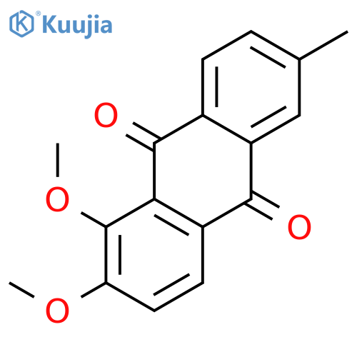 1,2-dimethoxy-6-methyl-9,10-anthraquinone structure