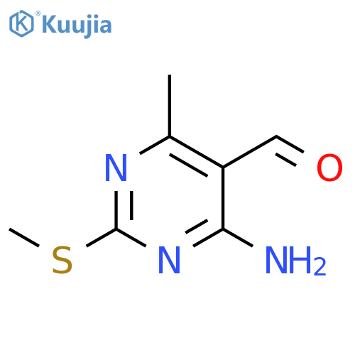 4-Amino-6-methyl-2-(methylthio)pyrimidine-5-carbaldehyde structure