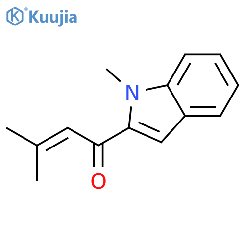 3-methyl-1-(1-methyl-1H-indol-2-yl)-2-Buten-1-one structure