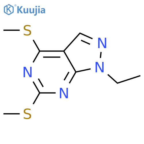 1-Ethyl-4,6-bis(methylthio)-1H-pyrazolo[3,4-d]pyrimidine structure