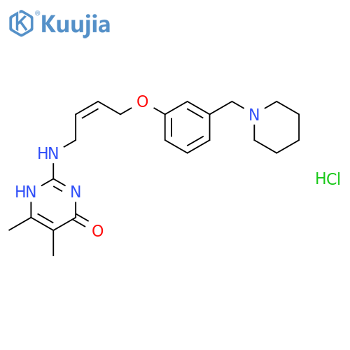 4(1H)-Pyrimidinone,5,6-dimethyl-2-[[4-[3-(1-piperidinylmethyl)phenoxy]-2-butenyl]amino]-,monohydrochloride, (Z)- (9CI) structure