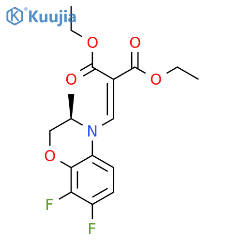 Propanedioic acid,[(7,8-difluoro-2,3-dihydro-3-methyl-4H-1,4-benzoxazin-4-yl)methylene]-,diethyl ester, (R)- structure