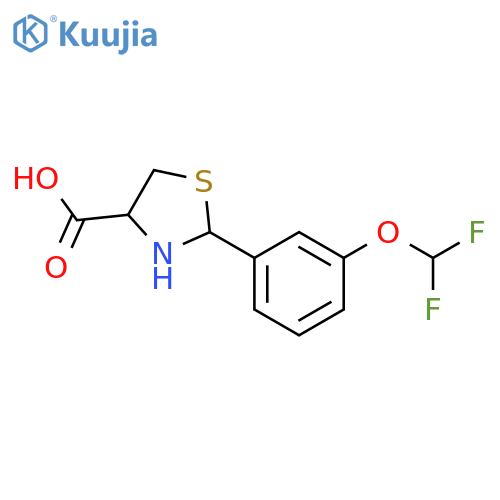 2-[3-(difluoromethoxy)phenyl]-1,3-thiazolidine-4-carboxylic acid structure