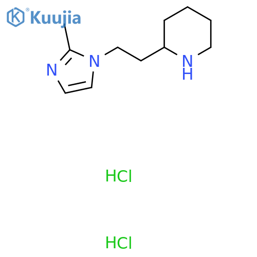 2-[2-(2-Methyl-1H-imidazol-1-yl)ethyl]piperidine dihydrochloride structure