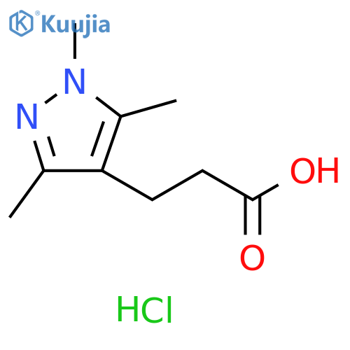 3-(1,3,5-trimethyl-1H-pyrazol-4-yl)propanoic acid hydrochloride structure