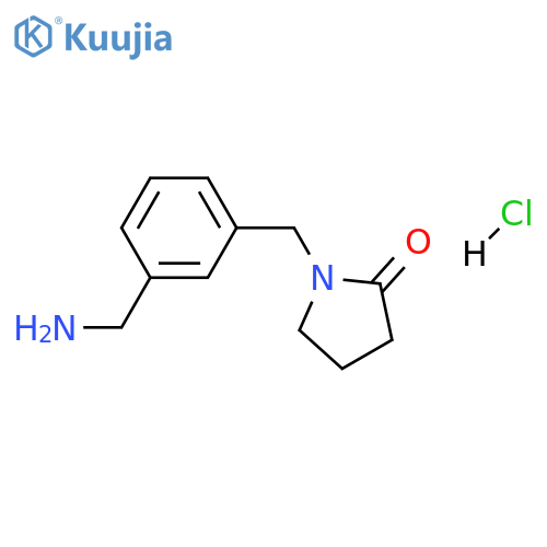 1-{3-(aminomethyl)phenylmethyl}pyrrolidin-2-one hydrochloride structure