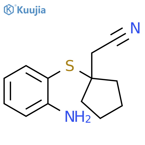 2-{1-(2-aminophenyl)sulfanylcyclopentyl}acetonitrile structure