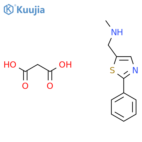 2-((Methylamino)(2-phenylthiazol-5-yl)methyl)malonic acid structure