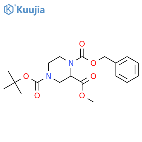 1-Benzyl 4-tert-butyl 2-methyl piperazine-1,2,4-tricarboxylate structure
